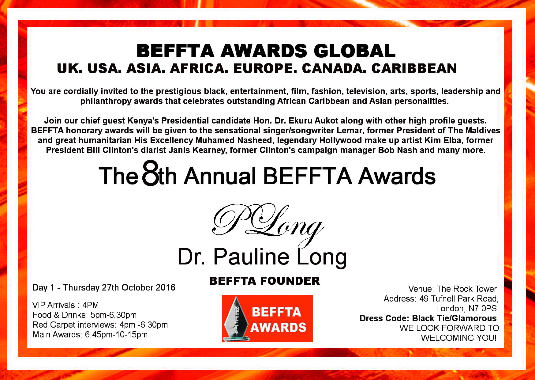 8TH Annual BEFFTA UK VIP INVITE DAY ONE - 27TH OCTOBER 2017