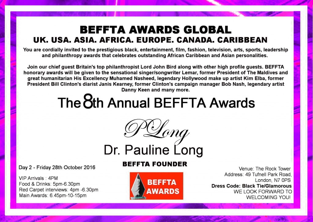 8TH Annual BEFFTA UK VIP INVITE DAY TWO - 28TH OCTOBER 2017